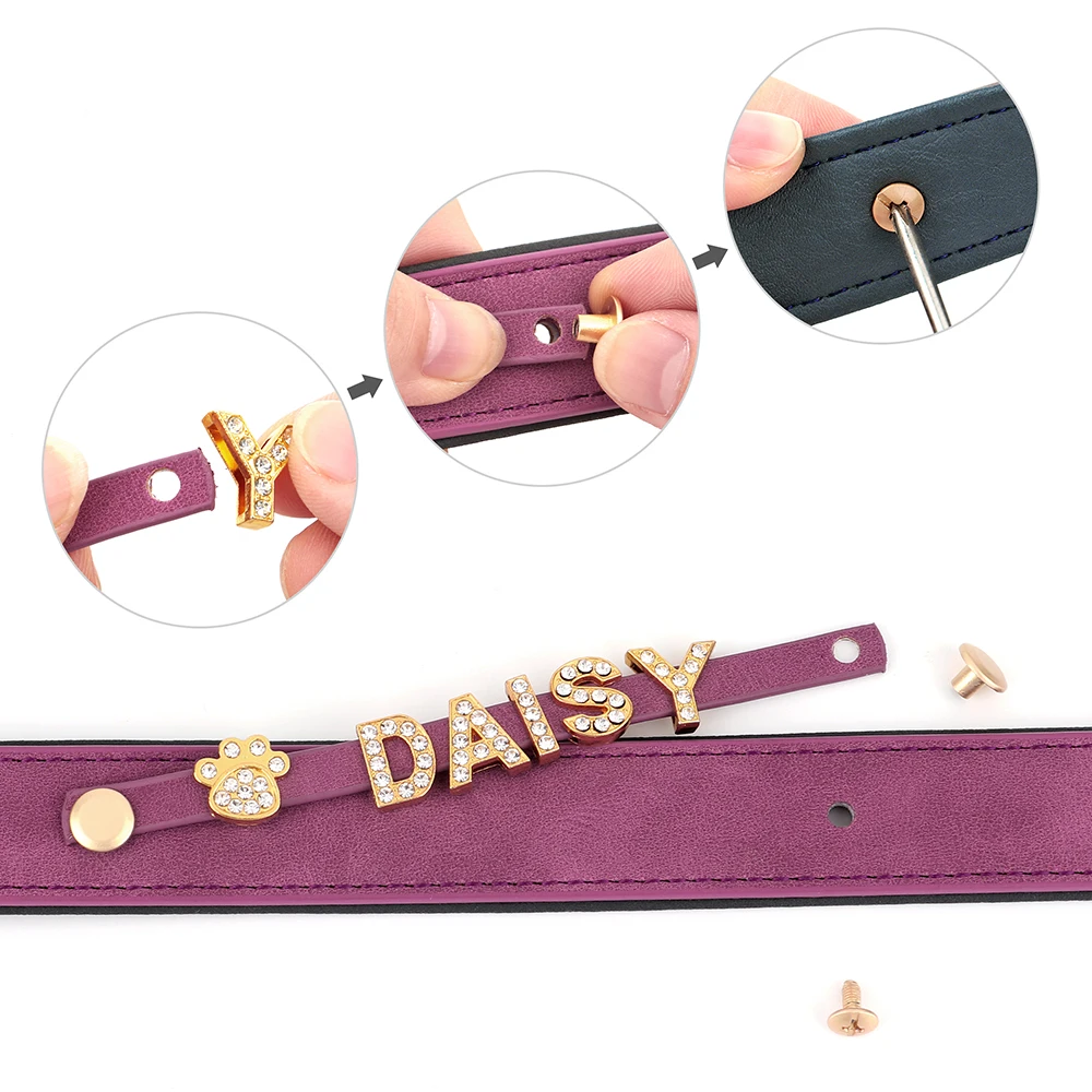 Coleira de Couro para Cães Personalizada com Nome - Image 4