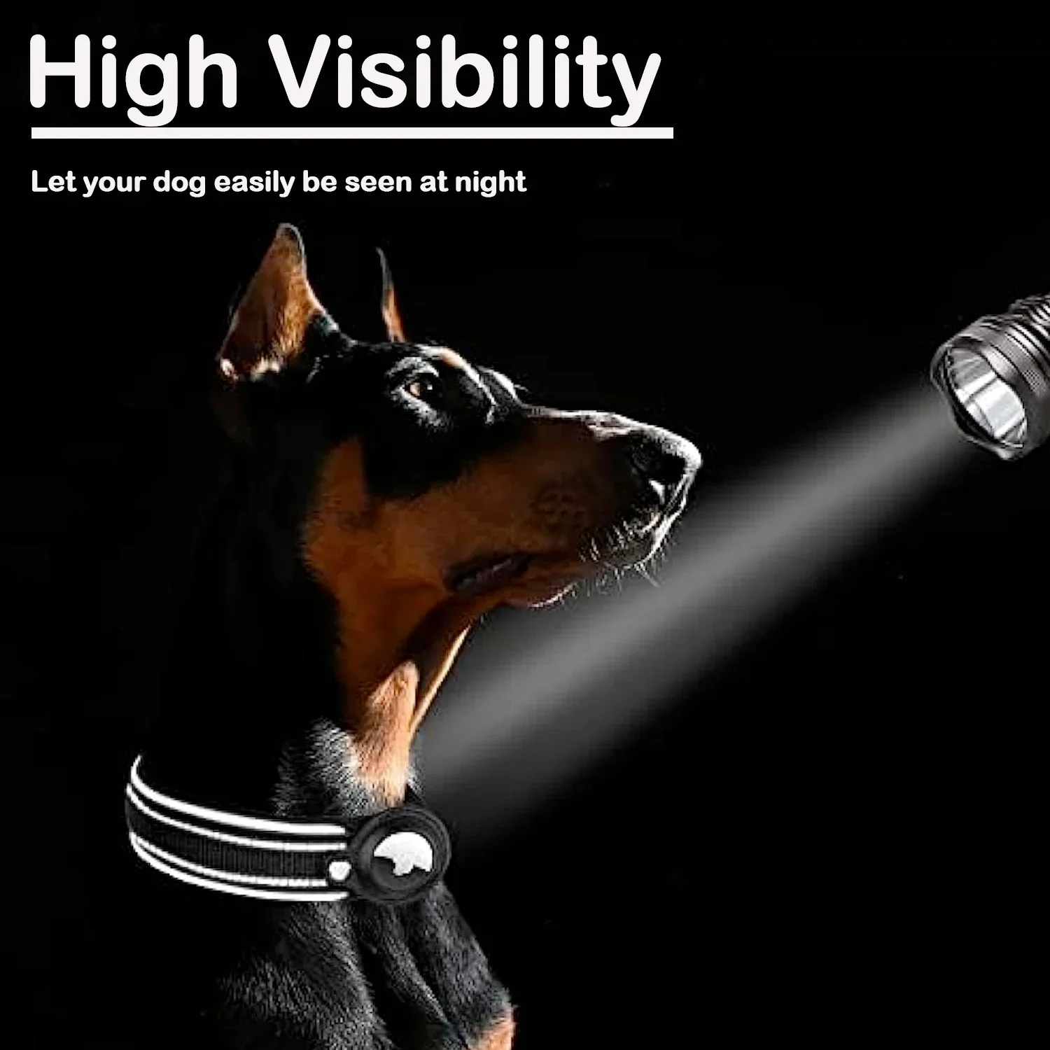 Coleira para Cão com Suporte AirTag Integrado e Faixa Reflexiva - Imagem 6