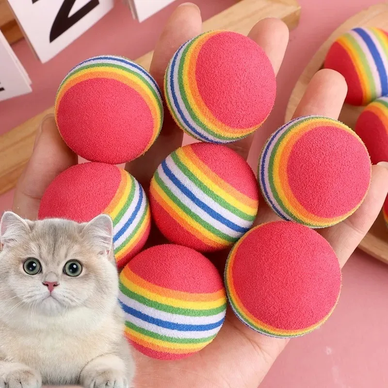 Bola Interativa Rainbow para Gatos e Cães de EVA 3,5 cm com Chocalho - Image 3