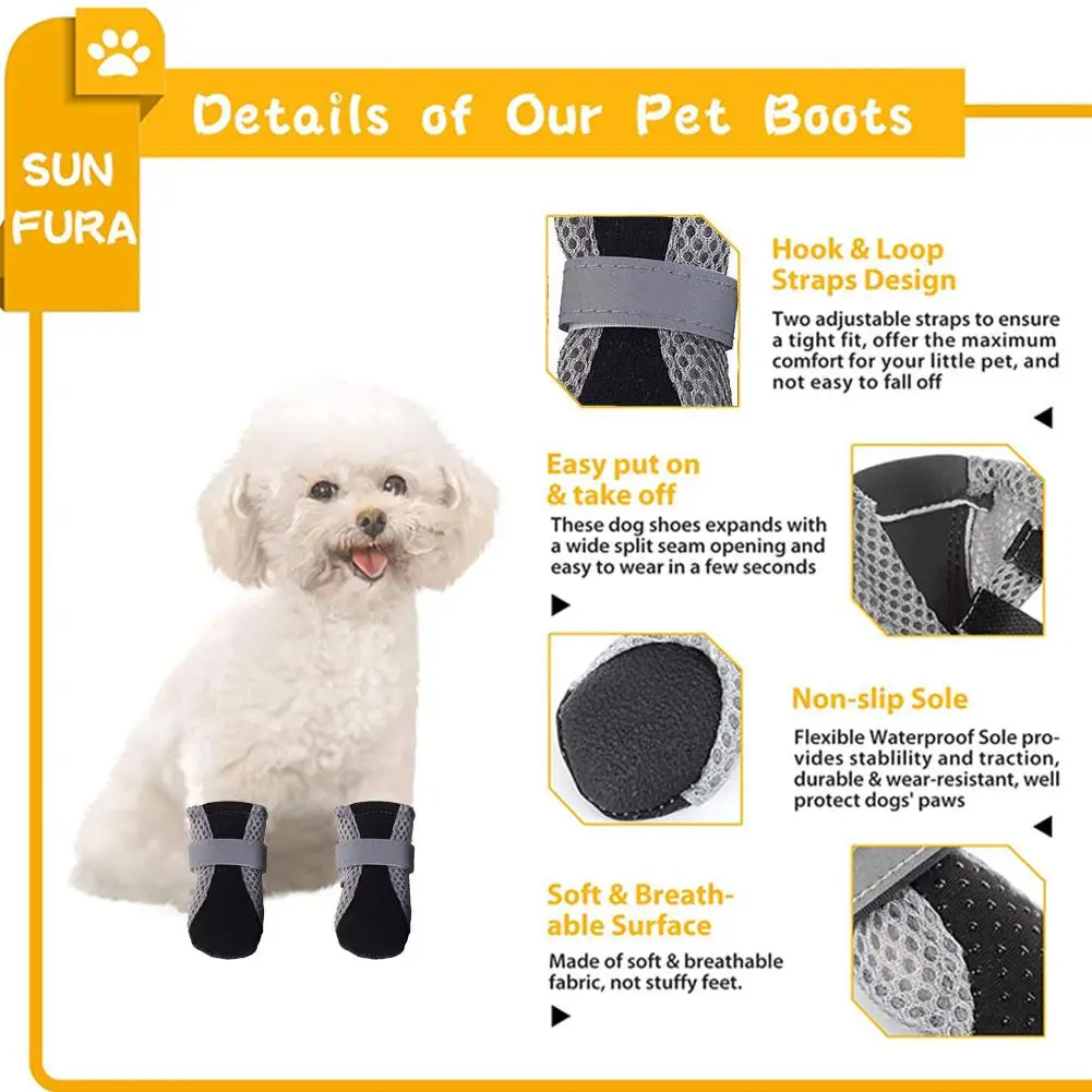Sapatos para Cães Antiderrapantes Ajustáveis com Faixa Refletiva - Imagem 6