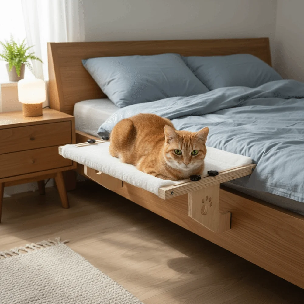 Cama Suspensa para Gatos em Madeira para Janela 50x38 cm - Imagem 3