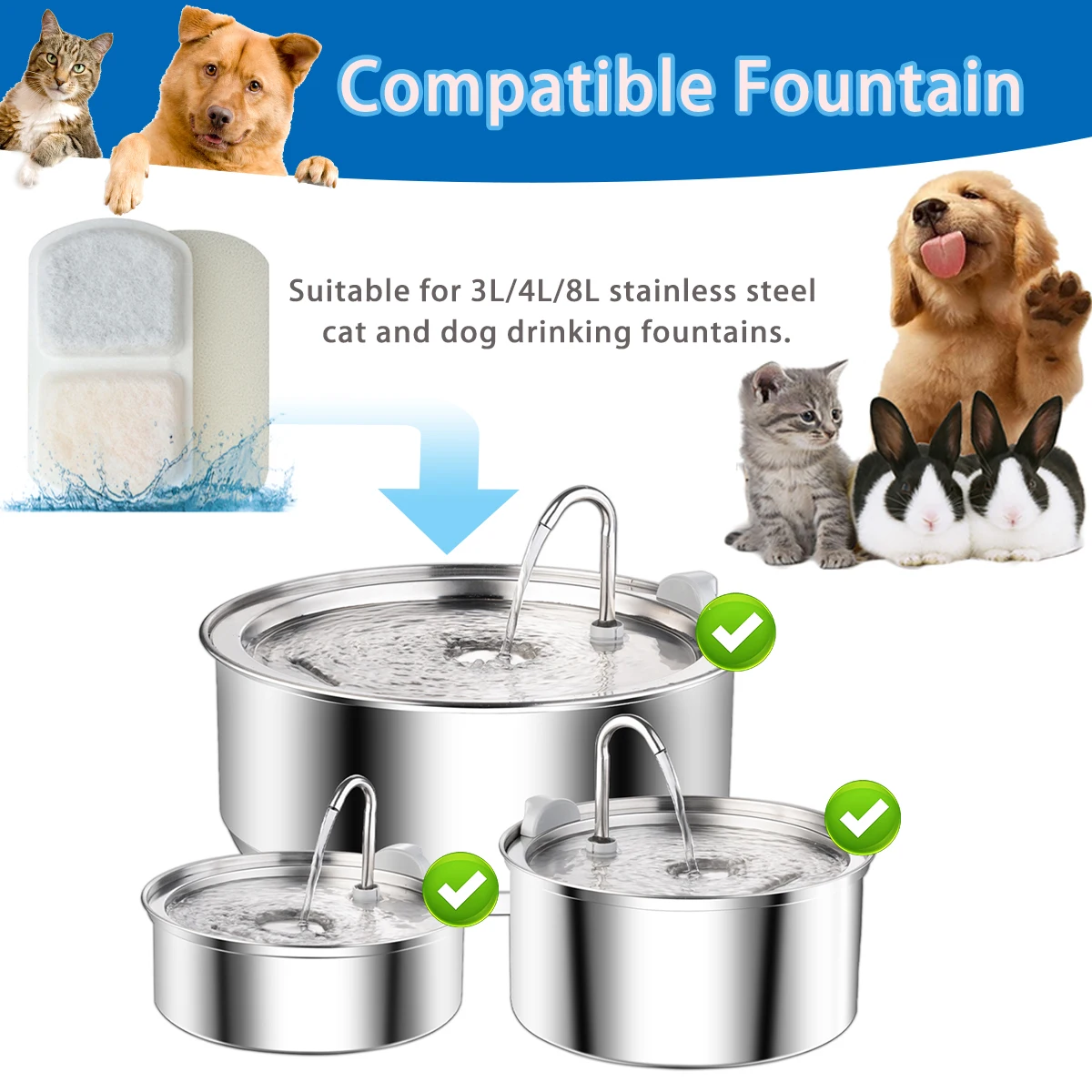 Filtros de Carvão para Fonte de Água Pet 10 peças, Purificam a Água - Image 4