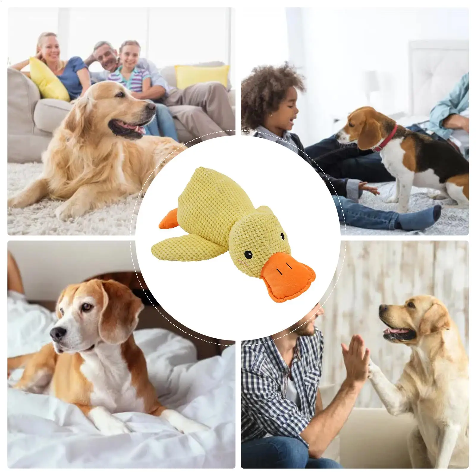 Brinquedo de Pelúcia para Cães Grande 45cm Pato Barulhento - Imagem 6