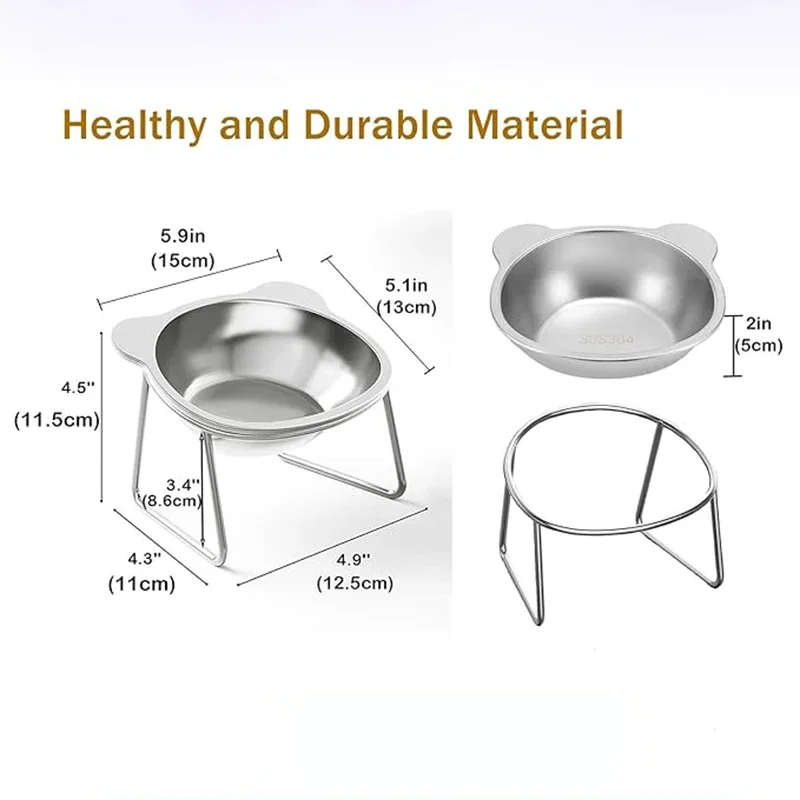 Comedouro Elevado para Cães e Gatos de Aço Inox 304 com Inclinação - Image 6