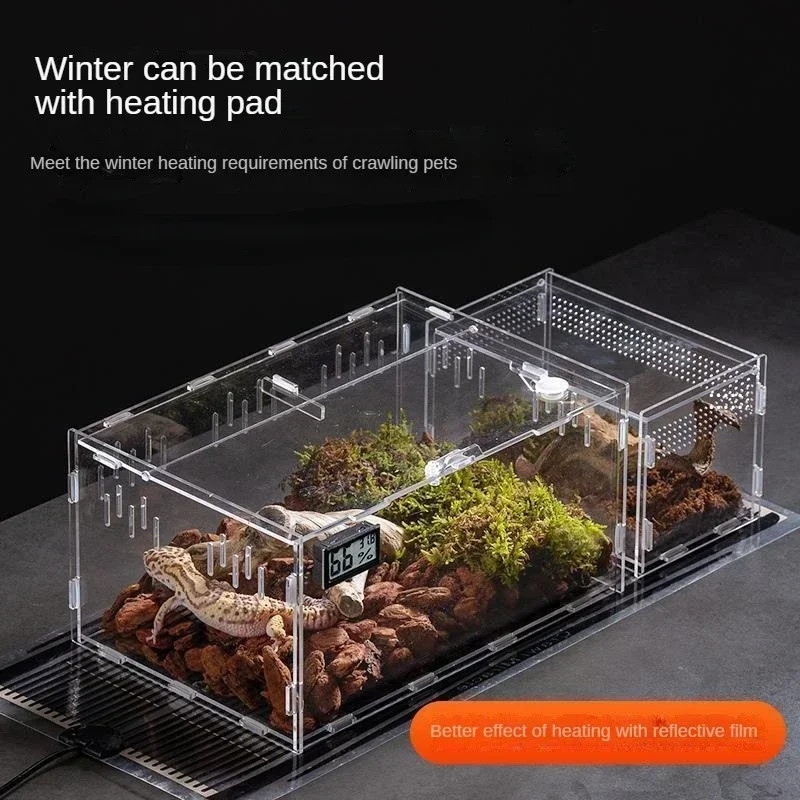Caixa de Terrário para Répteis de Acrílico Transparente com Aberturas de Ventilação - Imagem 4