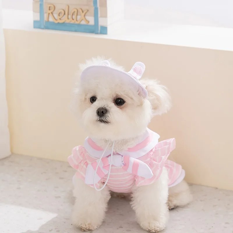 camiseta listrada para cães pequenos