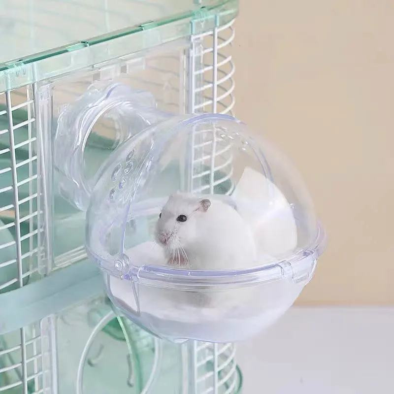 banheiro para hamster de plástico transparente