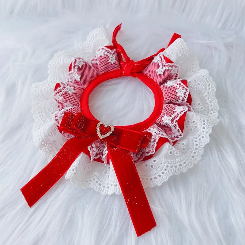 Bandana de Renda para Cães e Gatos com Laço Lavável - Image 4