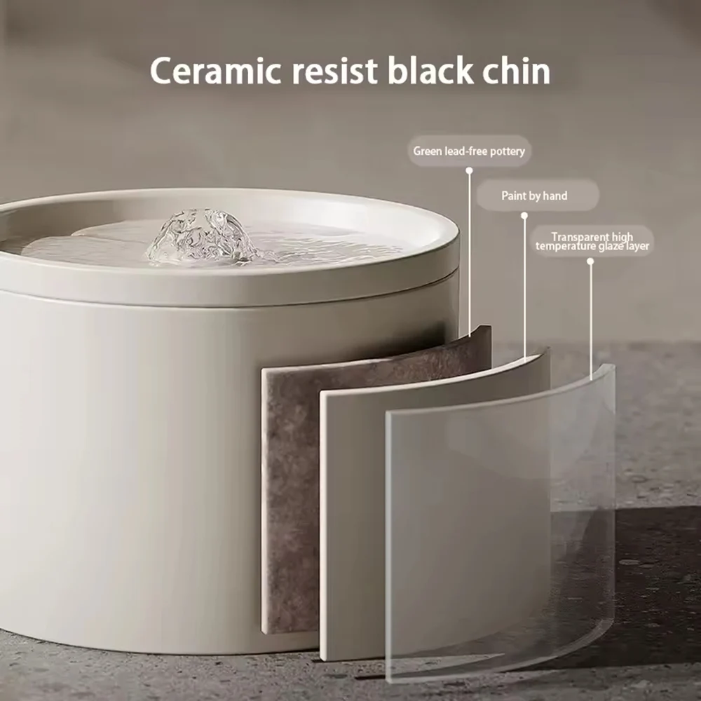 Dispensador de Água Automático para Cães e Gatos de Cerâmica com Circulação - Imagem 6