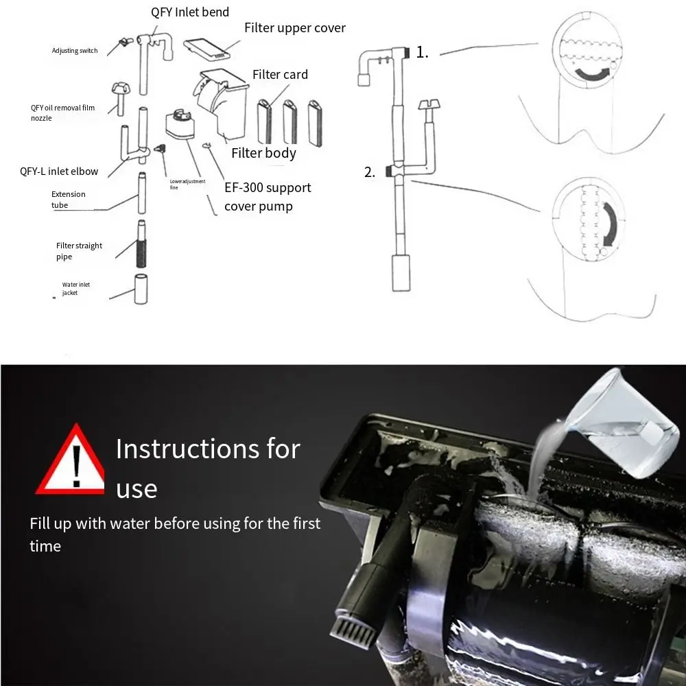 Filtro de Aquário Tipo Cascata para Peixes com Fluxo Ajustável e Reinício Automático - Imagem 2