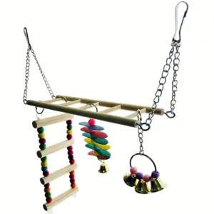 brinquedo de madeira para pássaros
