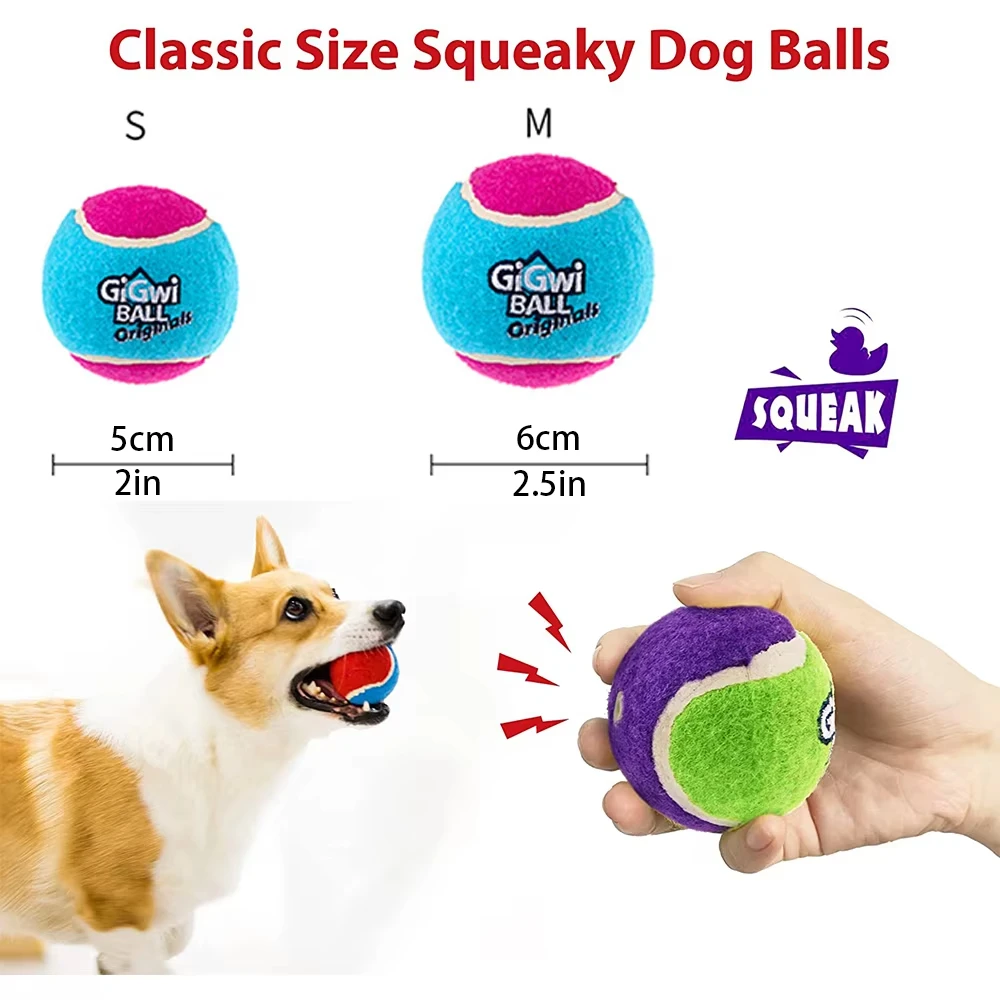 Bola de Tênis Squeaky para Cães Pequenos e Médios 4 Peças - Imagem 2