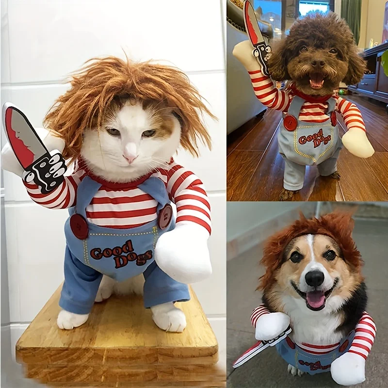 Roupa de Cosplay para Cães de Poliéster com Faca de Brinquedo - Image 6