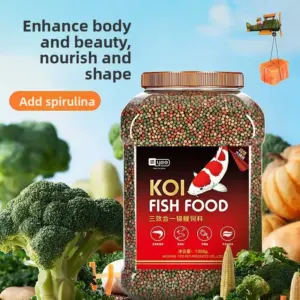 ração para peixes koi com spirulina