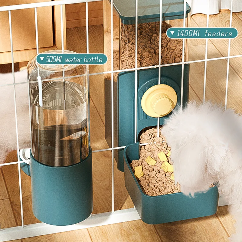 Comedouro/Bebedouro Suspenso para Gatos e Cães Pequenos com Tigela Dupla - Image 2