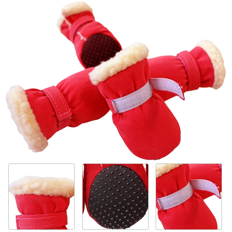 Botas de Neve para Cães Pequenos Impermeáveis Antiderrapantes 4 pçs - Imagem 2