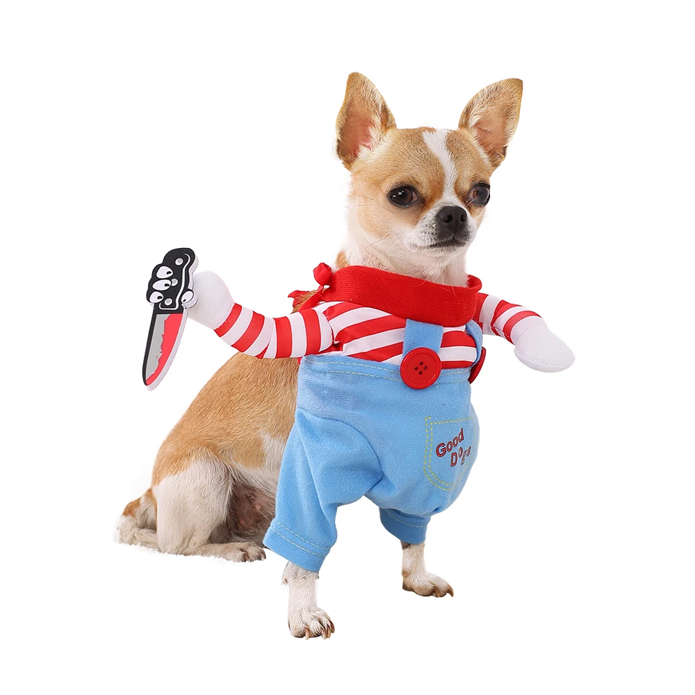Fantasia de Halloween para Cães e Gatos Azul Ajustável - Image 5