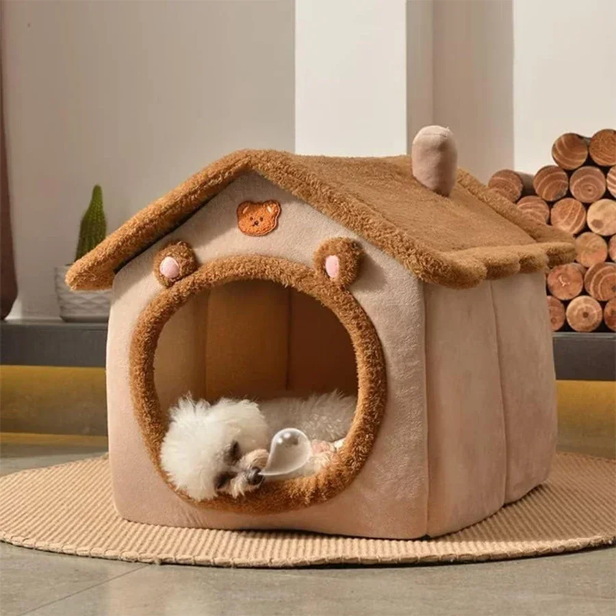 Casa Dobrável para Cães e Gatos Pequenos Removível e Lavável - Imagem 3