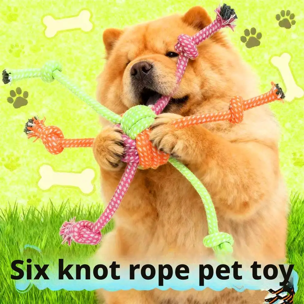 Brinquedo de Nó para Cães de Corda de Algodão 5,5 cm para Mastigar - Imagem 2