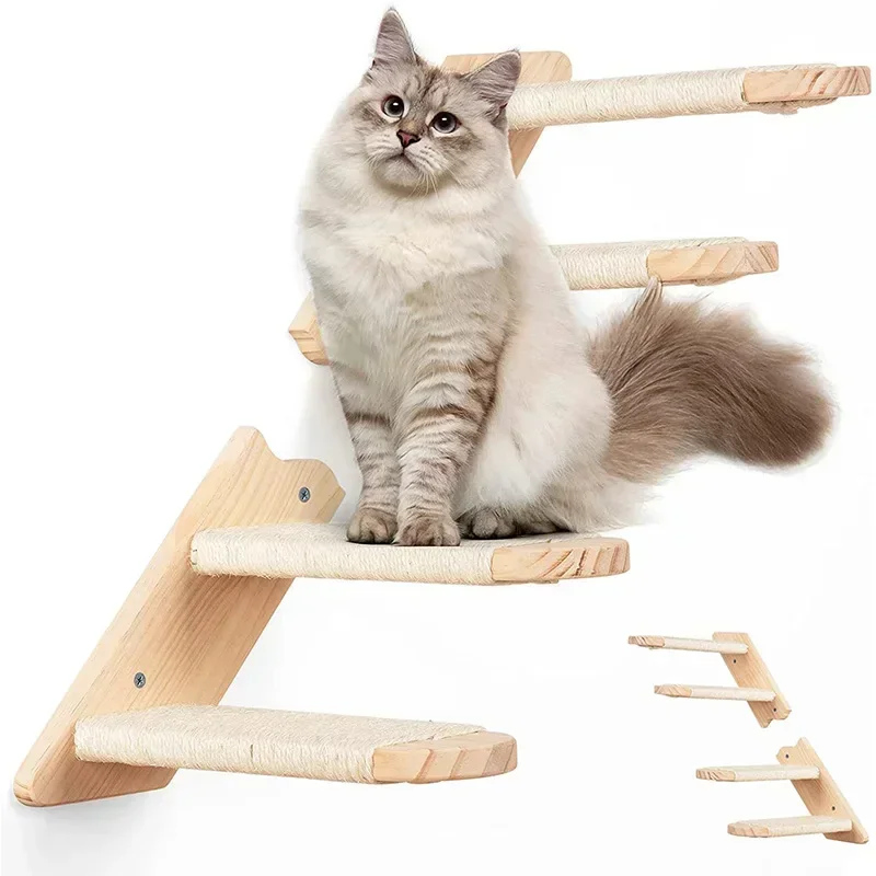 Prateleira de Escalada para Gatos de Parede com Corda de Sisal Reversível - Imagem 2
