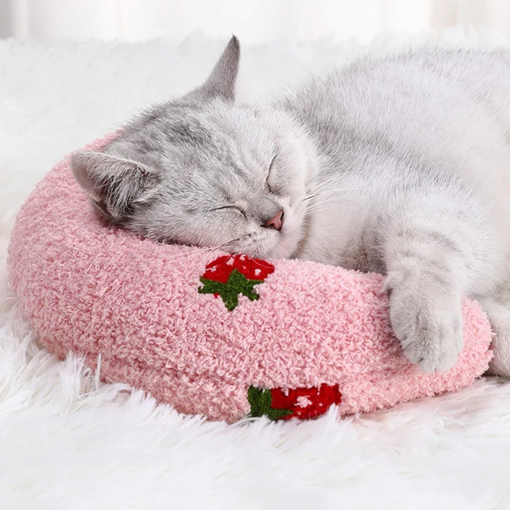 Travesseiro para Cães e Gatos Pequenos em U de Tecido para Pescoço - Imagem 5