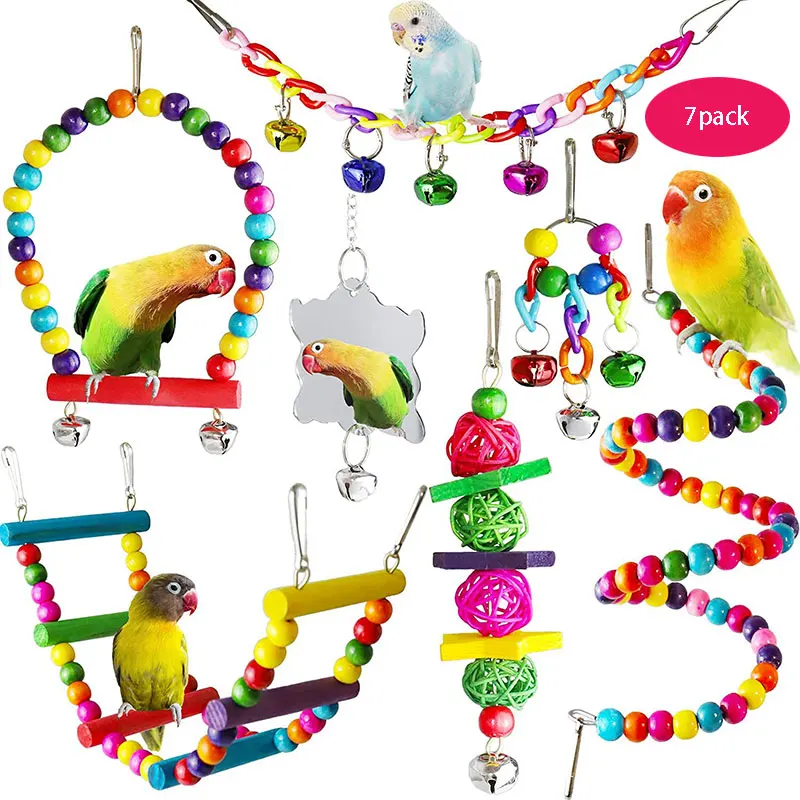 kit de brinquedos de madeira para pássaros