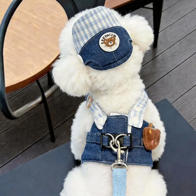 Colete Arnês para Cães Pequenos Ajustável com Corda de Tração - Imagem 3