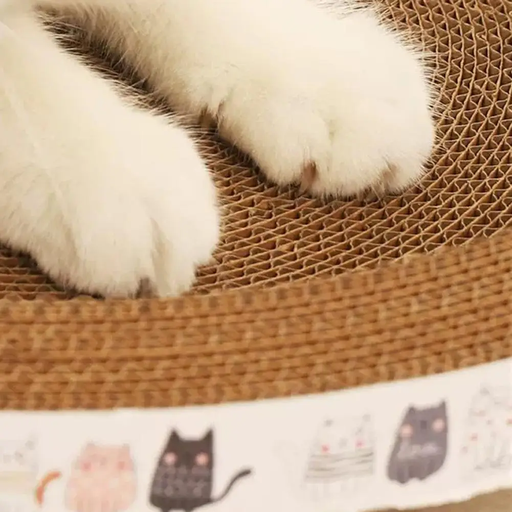 Arranhador de Papelão para Gatos com Cama Oval Corrugada - Imagem 3