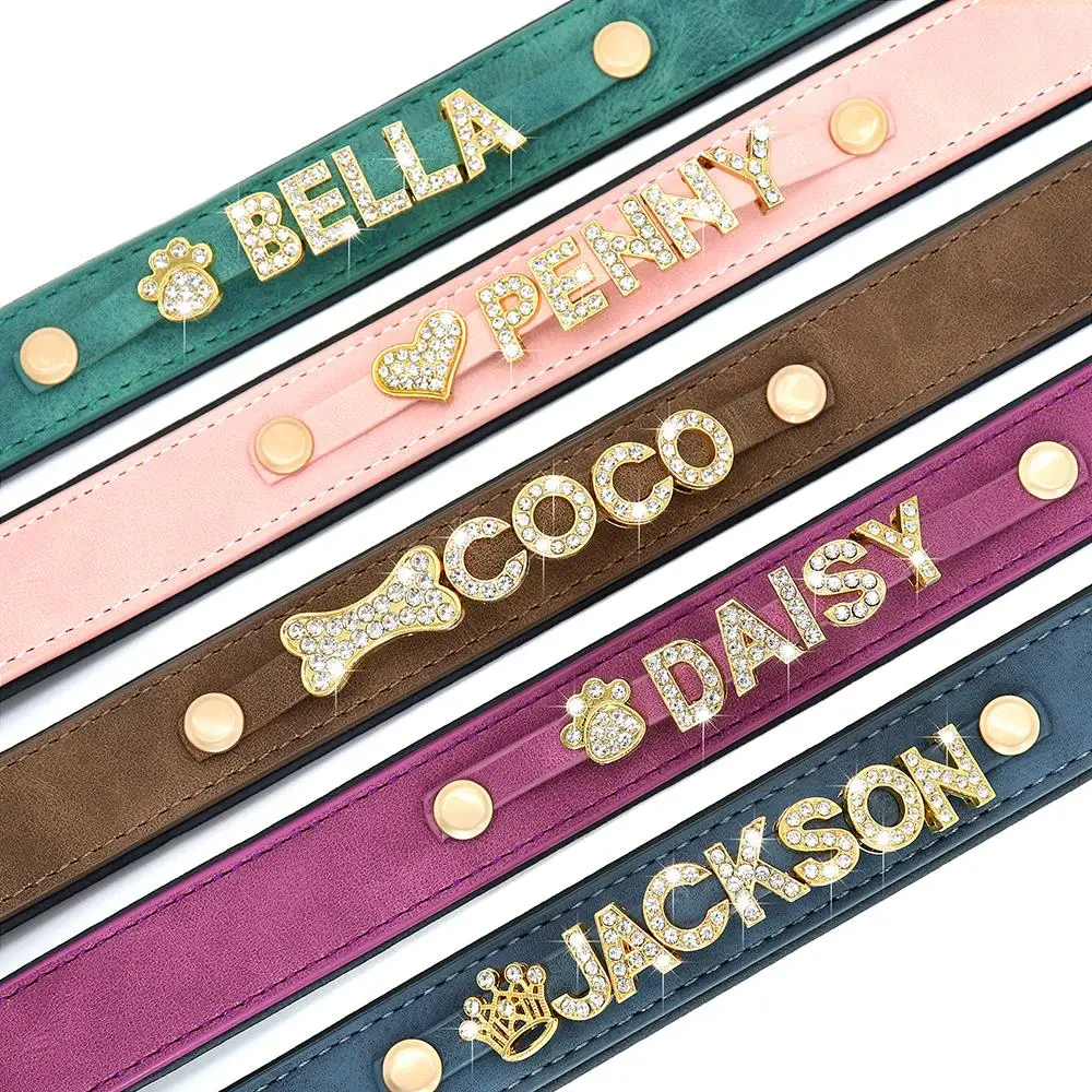 Coleira de Couro para Cães Personalizada com Nome - Image 2