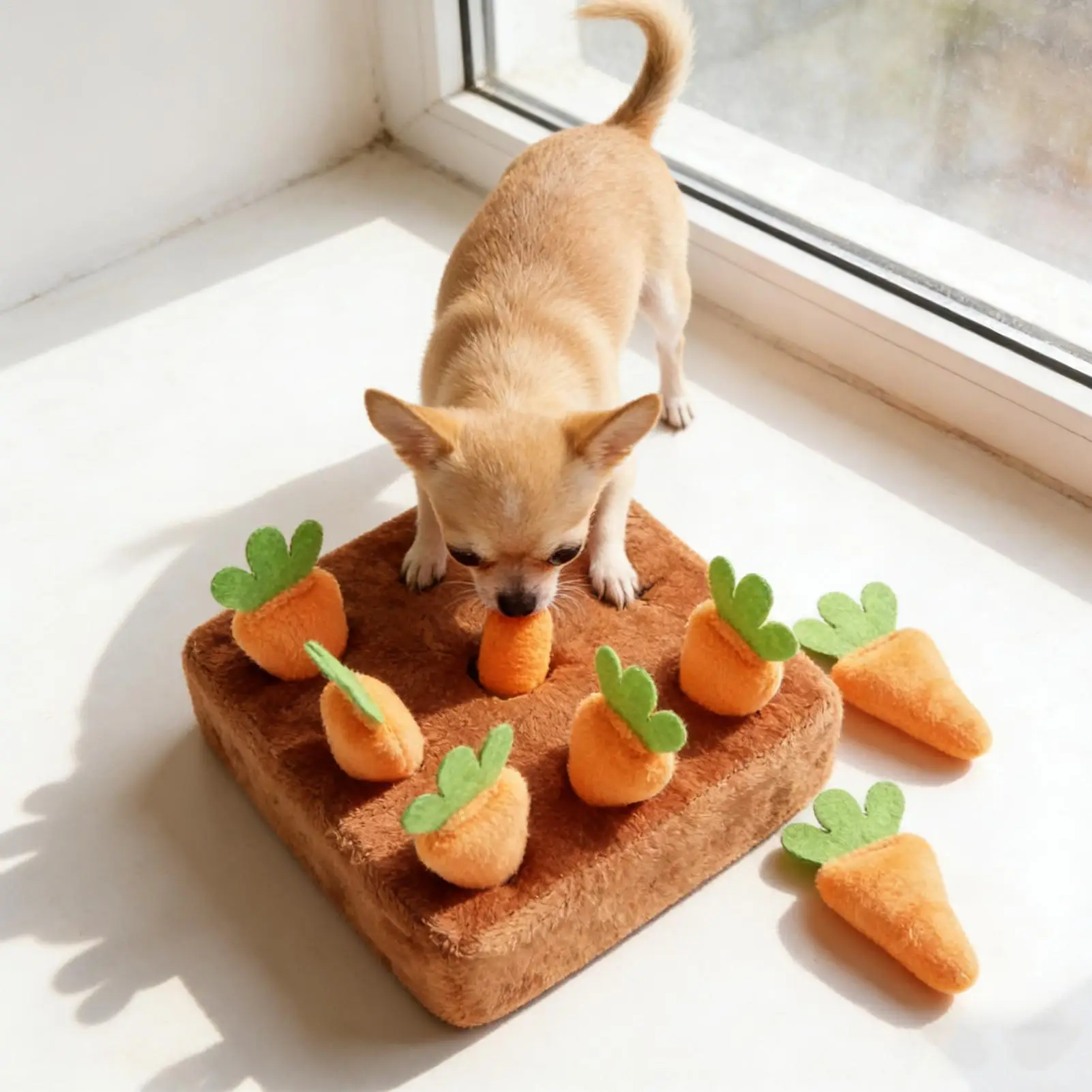 Tapete Interativo para Cães com Cenouras Removíveis e Comedouro Lento - Imagem 2