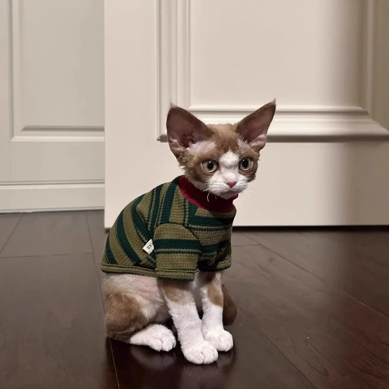 Colete para Cães e Gatos de Algodão Respirável com Listras Verdes - Imagem 5