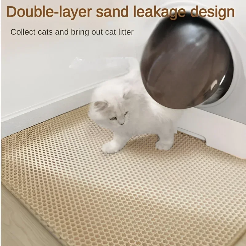 Tapete de Areia para Gatos Camada Dupla de EVA com Buracos Grandes - Imagem 3