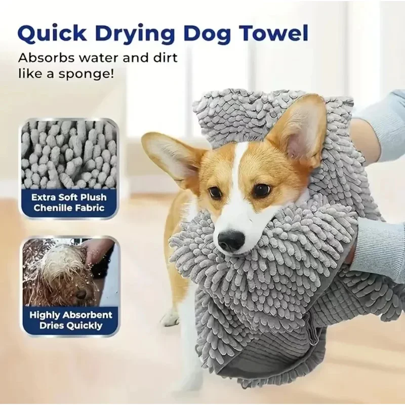 Toalha Super Absorvente para Cães e Gatos de Secagem Rápida - Imagem 5