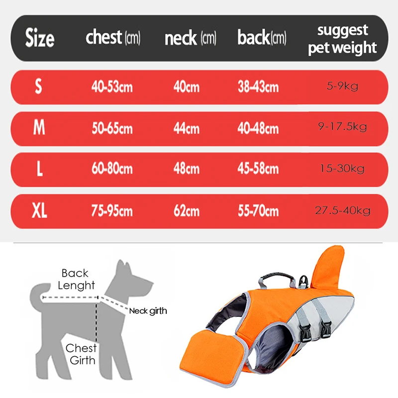 Colete Salva-Vidas para Cães com Formato de Tubarão Ajustável - Image 3