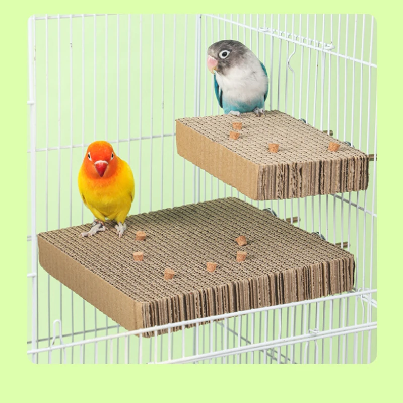 Brinquedo de Papel para Pássaros, Papagaios e Conures com Poleiro de Cortiça - Imagem 2