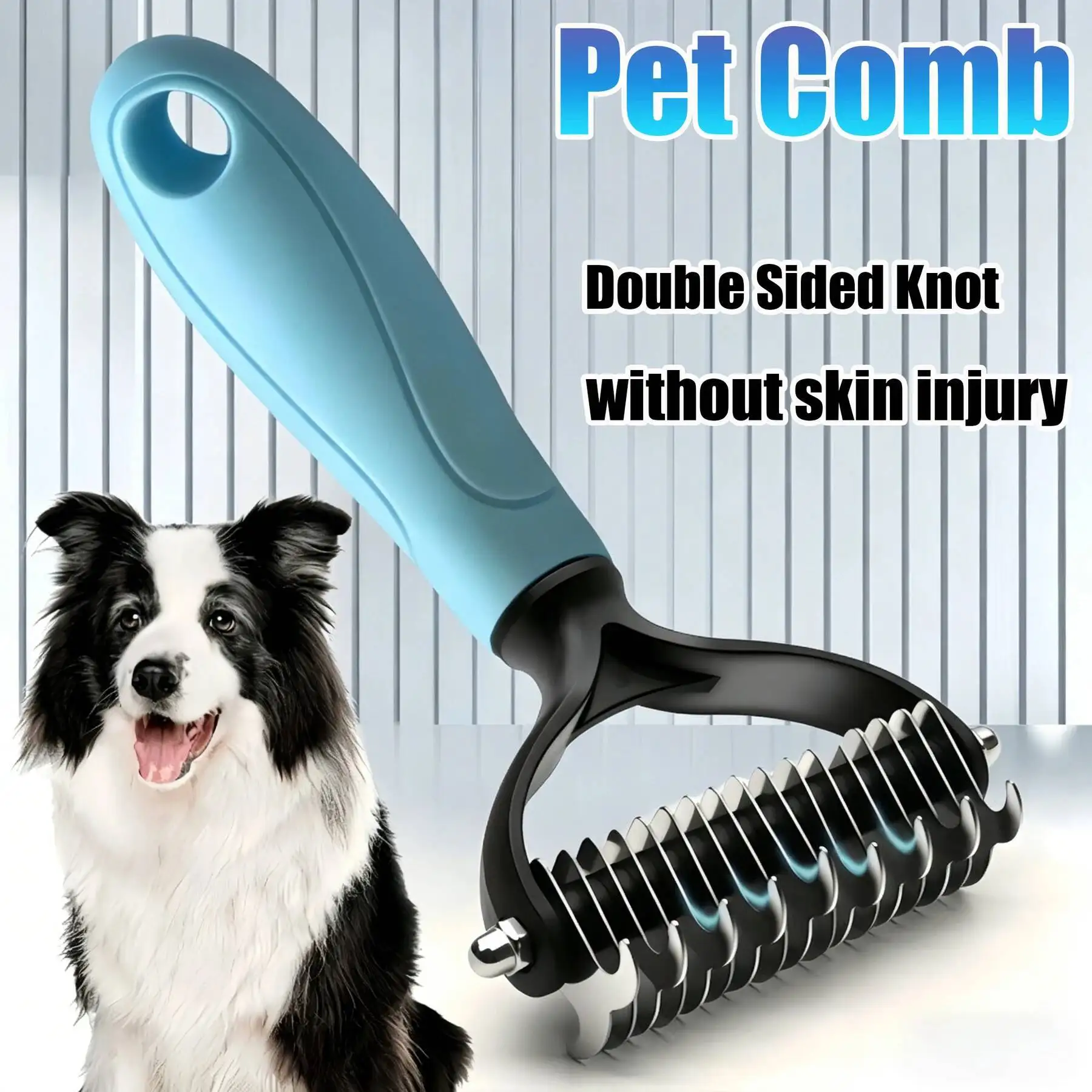 Escova para Cães e Gatos de Aço Inoxidável Dupla Face - Imagem 2