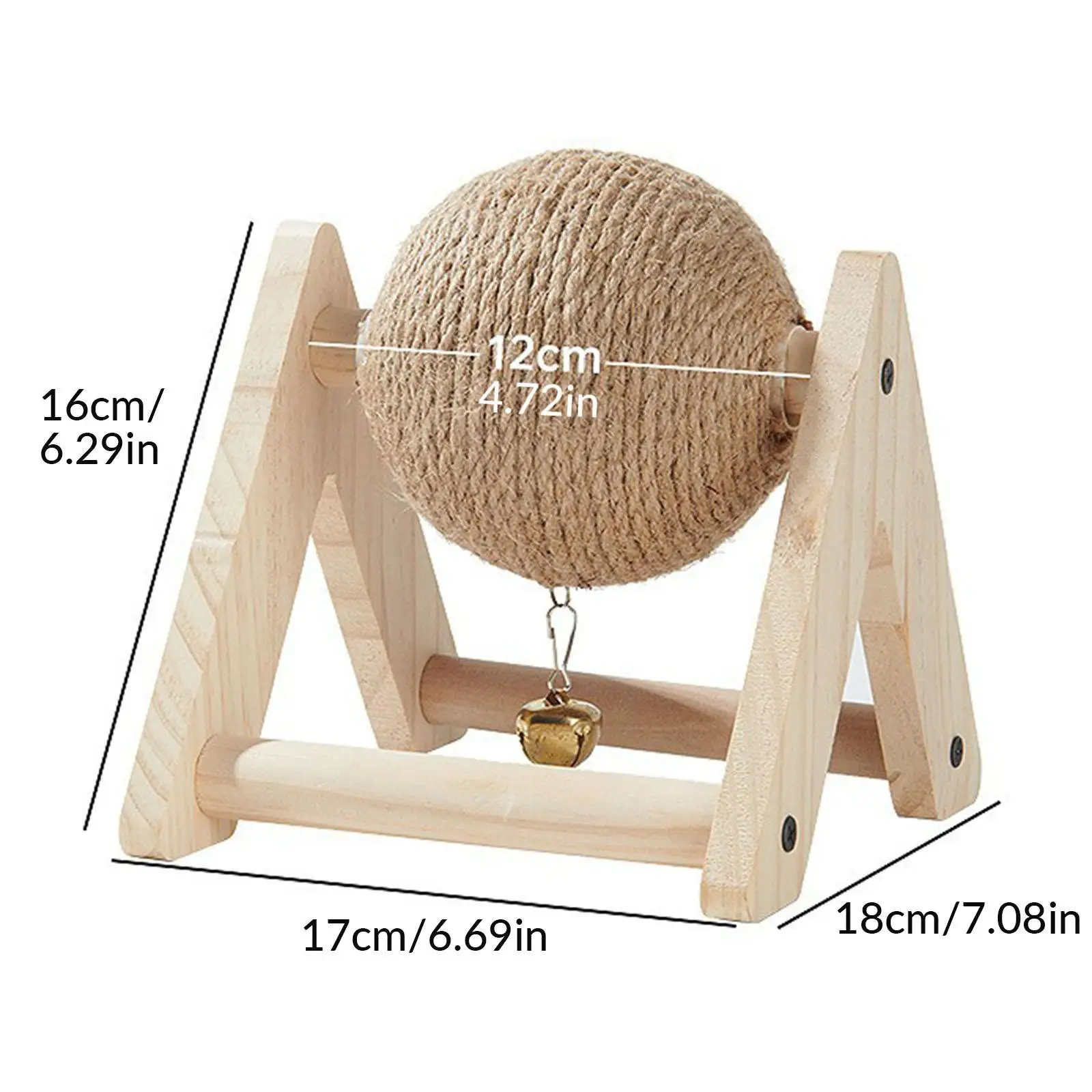 Brinquedo para Roer para Coelhos de Sisal e Madeira com Sino - Image 5