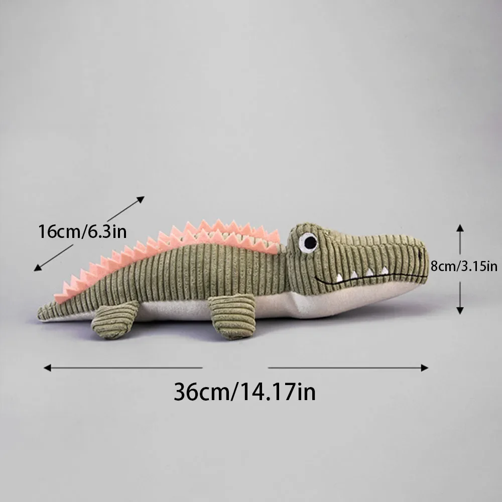 Brinquedo de Pelúcia para Cães Crocodilo com Som para Filhotes - Imagem 6