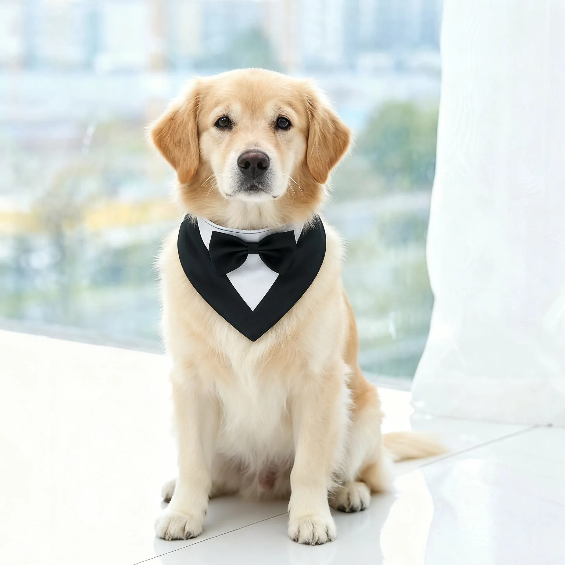 Bandana Ajustável para Cães e Gatos com Gravata Borboleta - Image 5