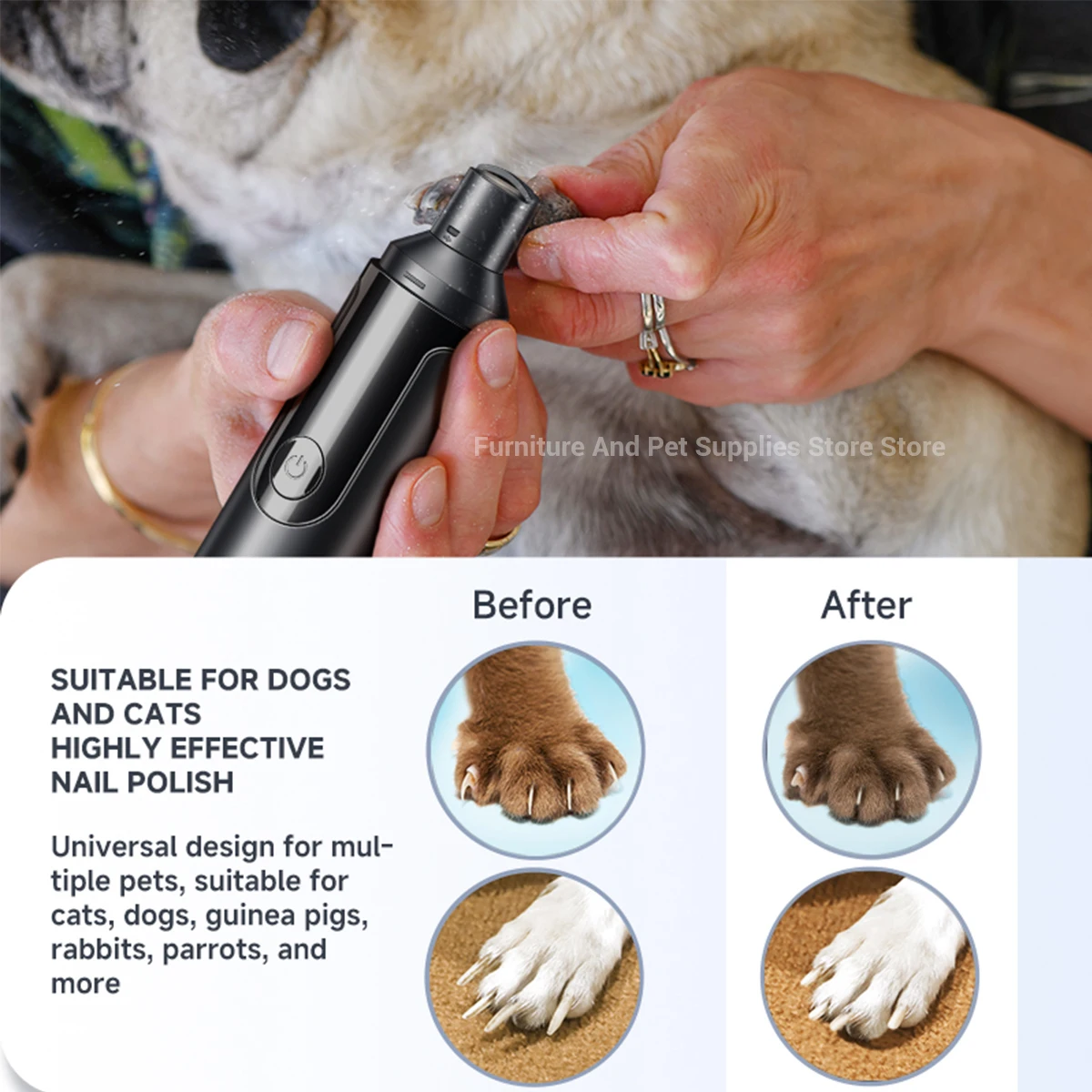 Moedor de Unhas Elétrico para Cães Recarregável USB Verde - Image 4