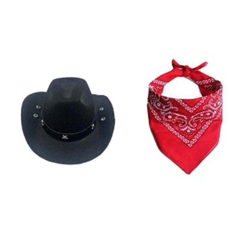 Chapéu de Cowboy para Cães com Bandana de Poliéster - Imagem 4