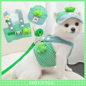 arnês para gatos e cães pequenos com chapéu de sol