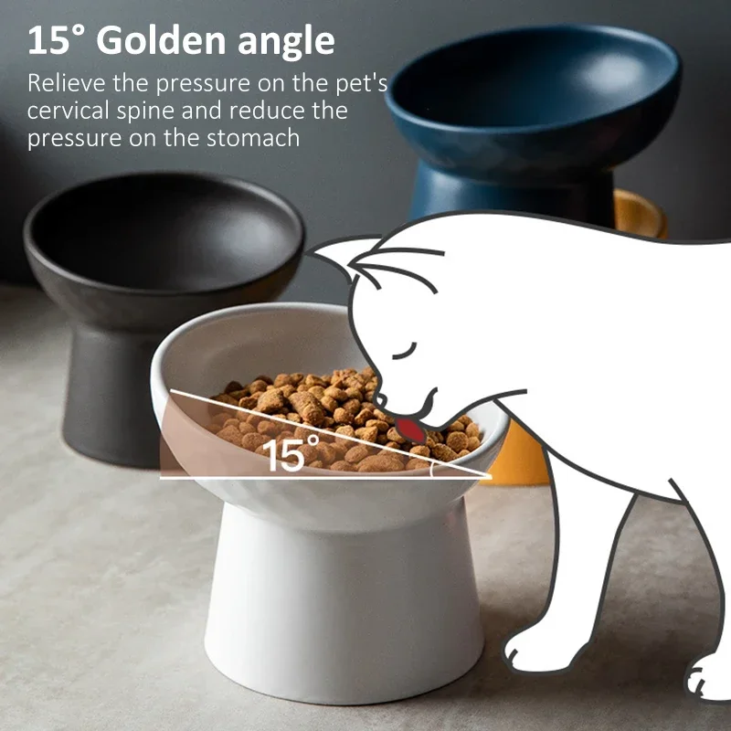Tigela Elevada para Cães e Gatos de Cerâmica Fosca com Suporte - Image 4