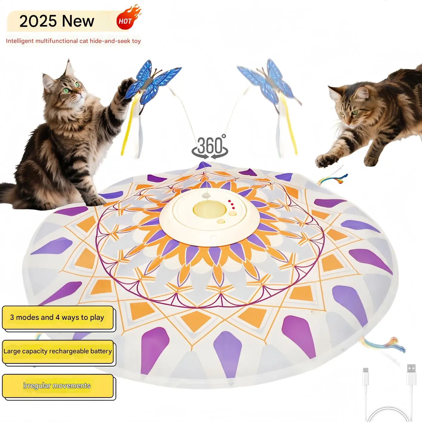 brinquedo interativo para gatos recarregável usb