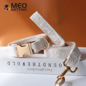 coleira de veludo para cães com id gravável