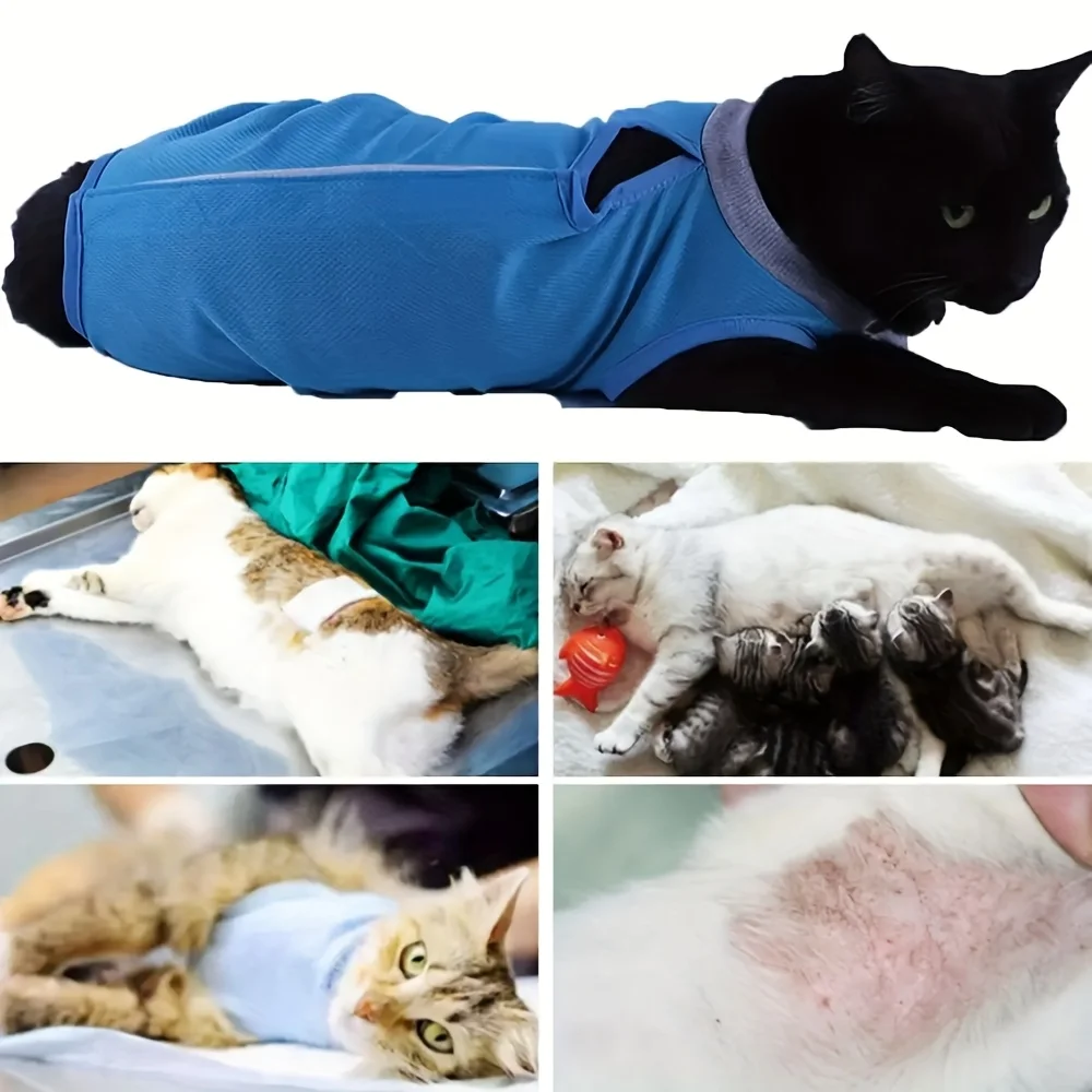 Roupa para Gatos Ajustável Antilamber Pós-Cirurgia - Imagem 4
