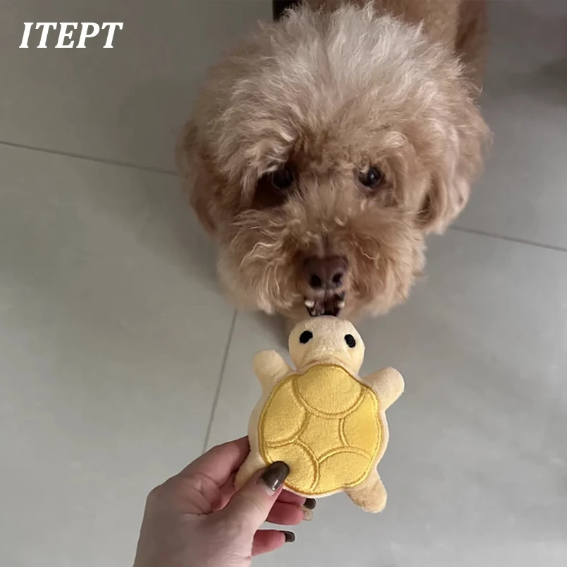 Brinquedo de Pelúcia Tartaruga para Cães Pequenos 10cm com Som Interno - Imagem 6