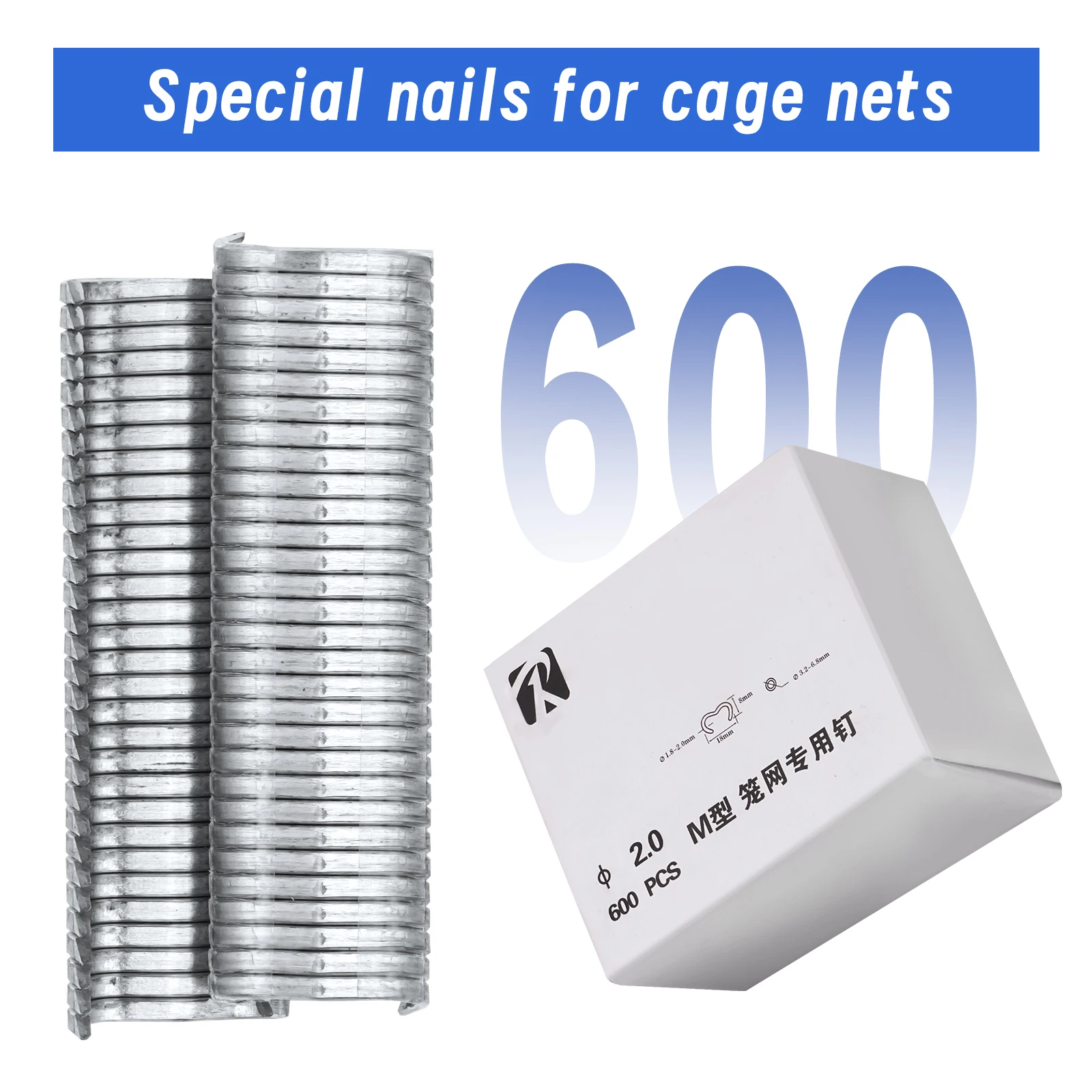 Grampos M para Gaiola de Pássaros e Coelhos 600 Peças - Imagem 3
