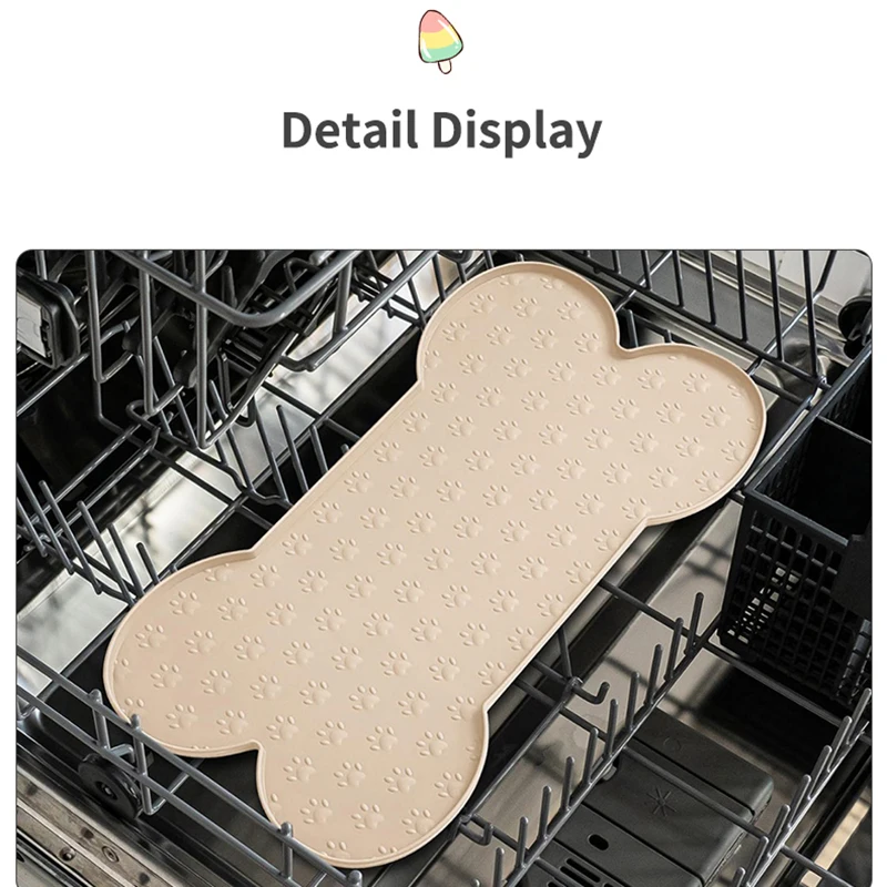 Tapete de Silicone para Cães e Gatos Cinza Fácil de Limpar - Image 6