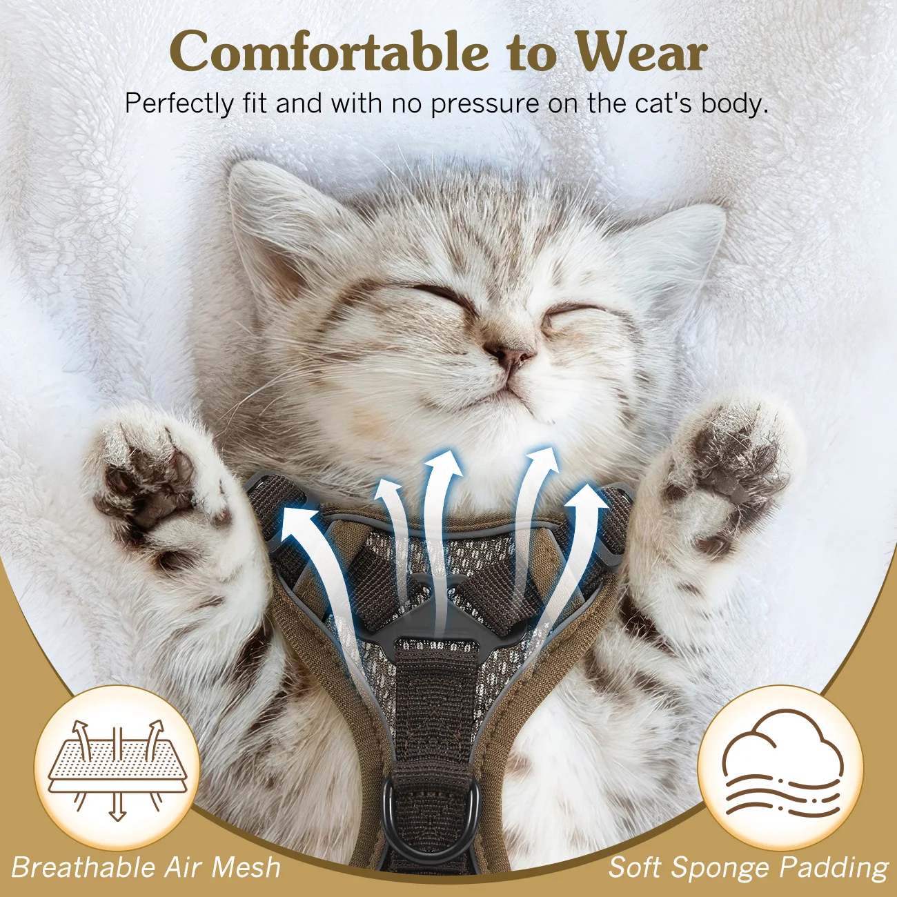 Colete para Gatos VavoPaw Ajustável Refletivo para Passeio - Image 2